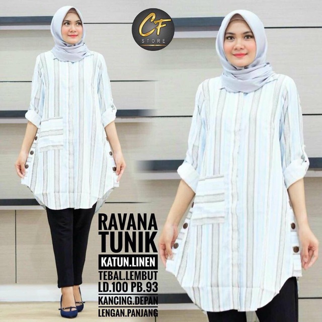 KEMEJA WANITA / KEMEJA WANITA GARIS / KEMEJA GARIS / TUNIK GARIS