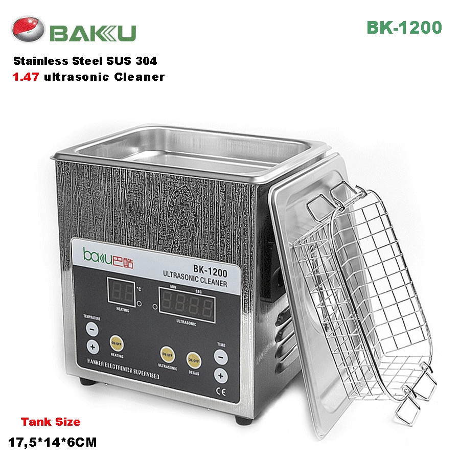 BAKU BK-1200 1.47 liter Stainless Steel Ultrasonic Cleaner Digital