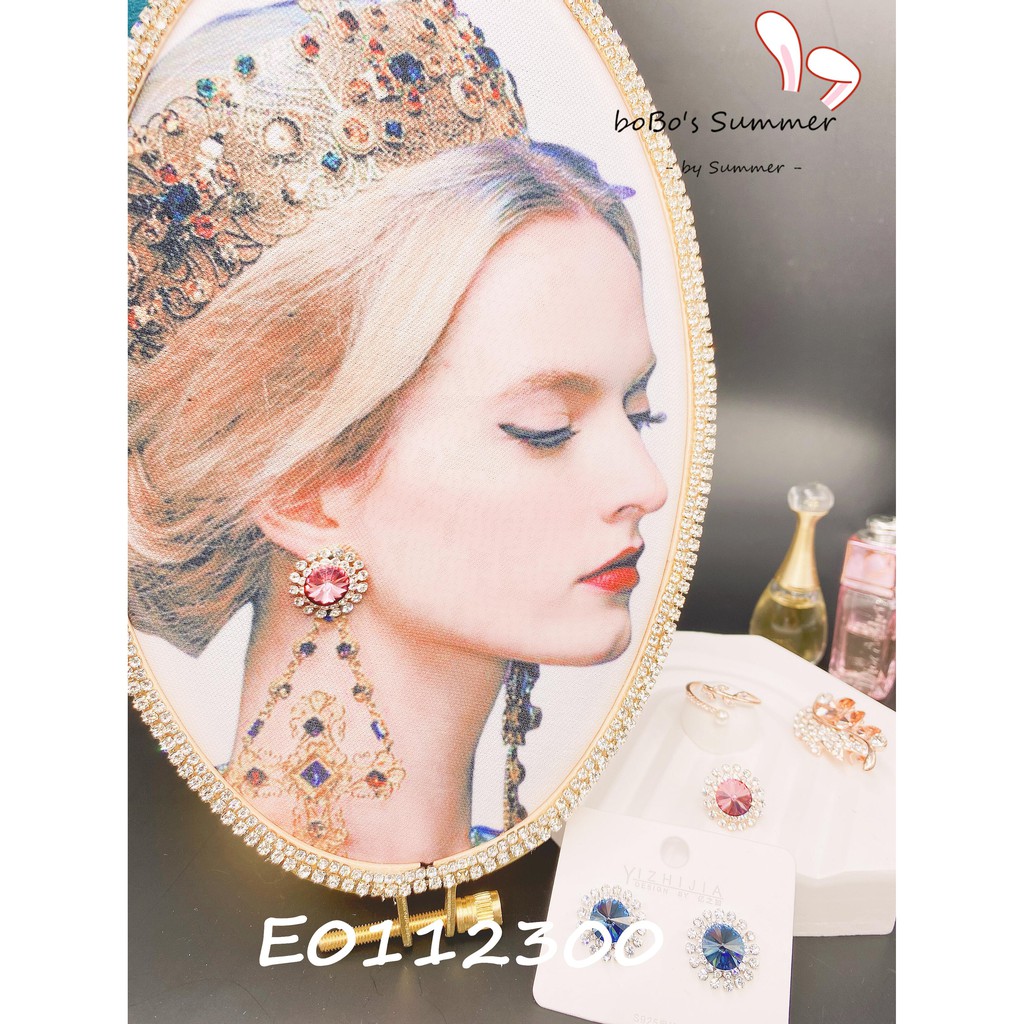 Anting Vintage Gaya Eropa Kristal Zircon Mewah Tusuk Silver 925 Aksesoris Earrings Premium