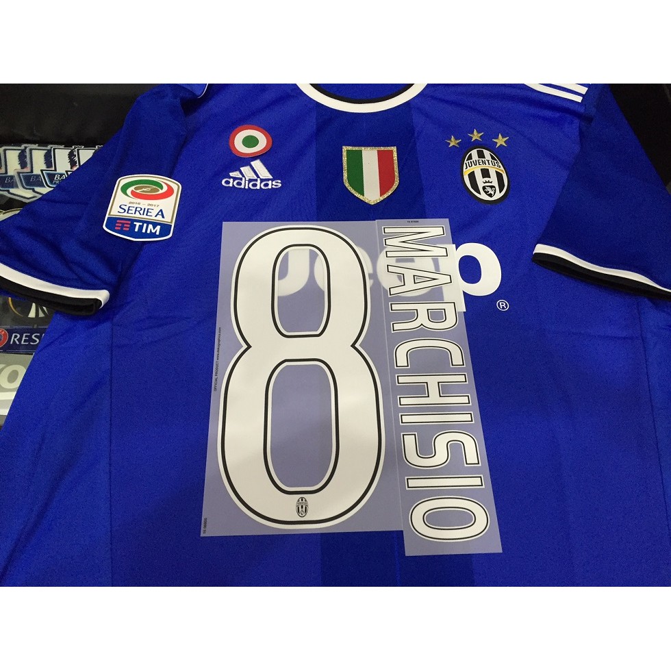 Jersey Original Juventus Away 2016/17 + Full Patch Serie A + Marchisio