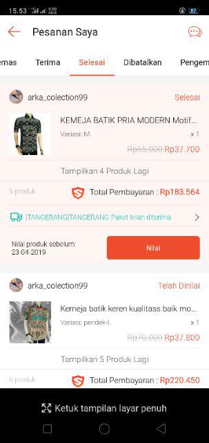 Kemeja Batik Modern Pria Lengan Pendek M L Xl Motif Hitam Putih Cream