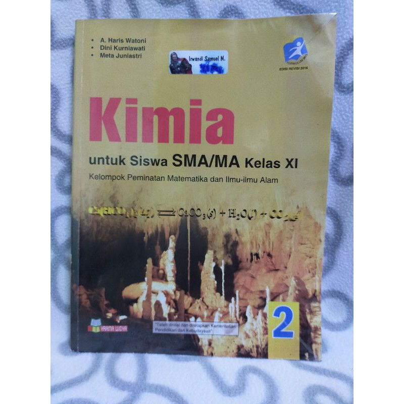 Buku Siswa Kimia Peminatan 2 Kelas 11 - XI SMA-MA/SMK-MAK Kurikulum 2013 Revisi 2016 Yrama Widya