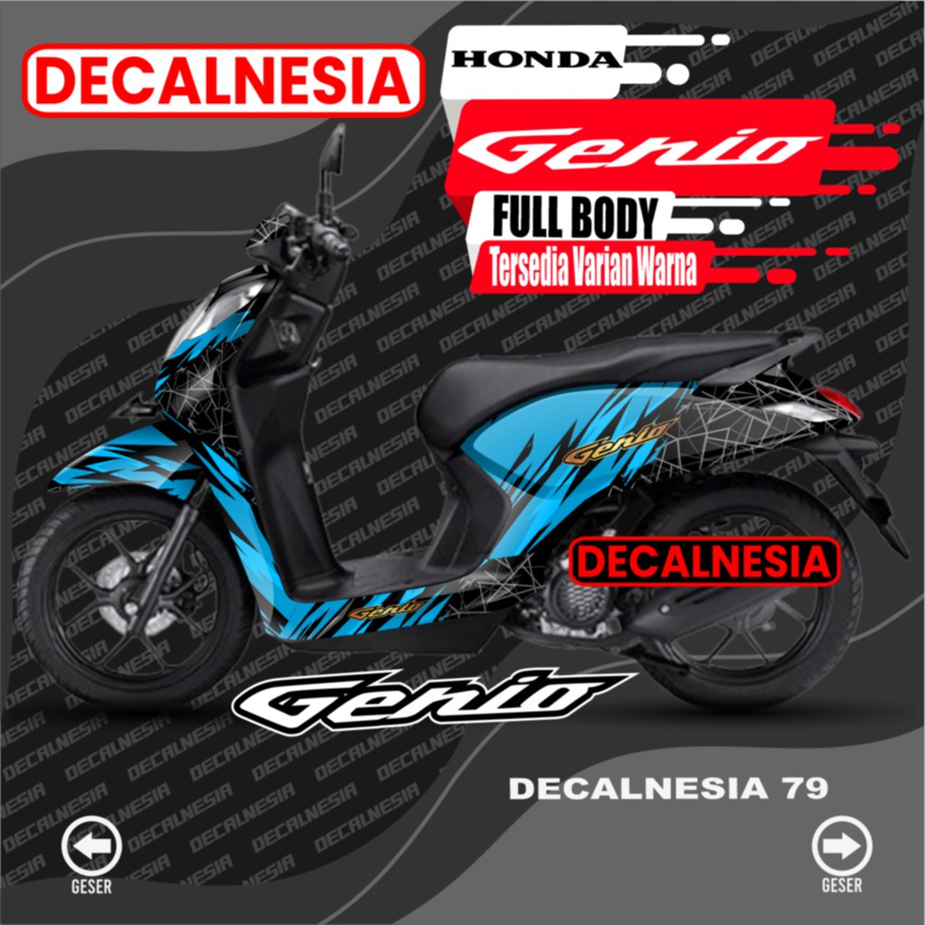 Stiker Genio Full Body Decal Genio Motor Modifikasi Variasi Dekal Sticker Genio