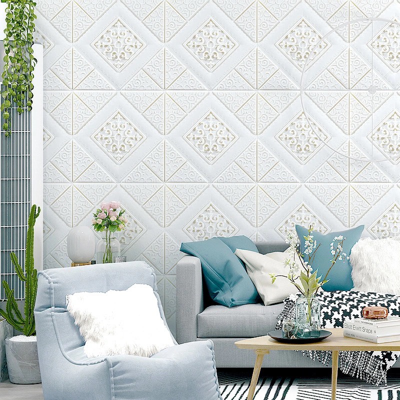 (COD) High Quality!!! DIY  Wallpaper Dinding 3D Drick Foam Plafon Dekorasi Dinding Kamar Tidur-7