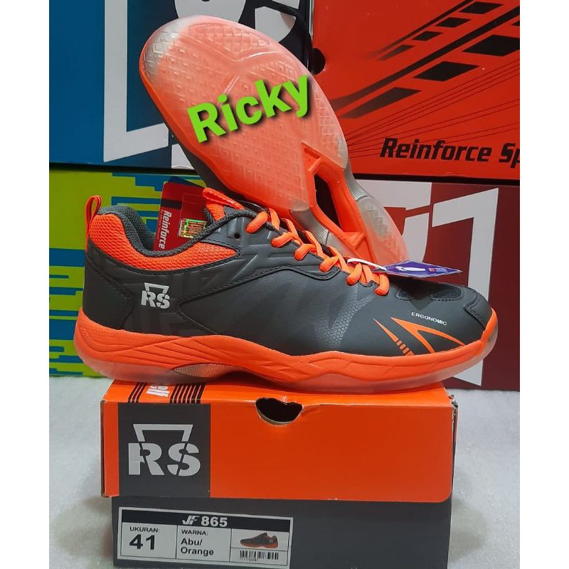 SEPATU BADMINTON RS JF 865 - XTRA CUSHION - ERGONOMIC - ORIGINAL Reinforce Speed