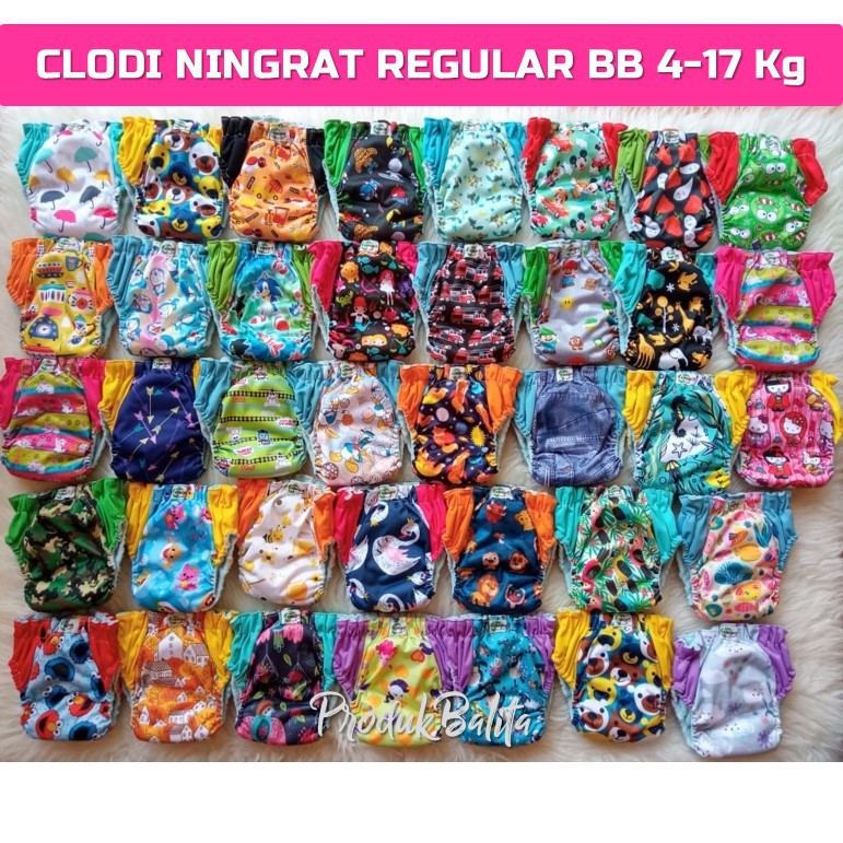 Paket Hemat Clodi Bayi Ningrat Aio Reguler Isi 3 Pcs Clodi Kain Cuci Ulang (Bb 5-17Kg) Pempes Kain Terlaris