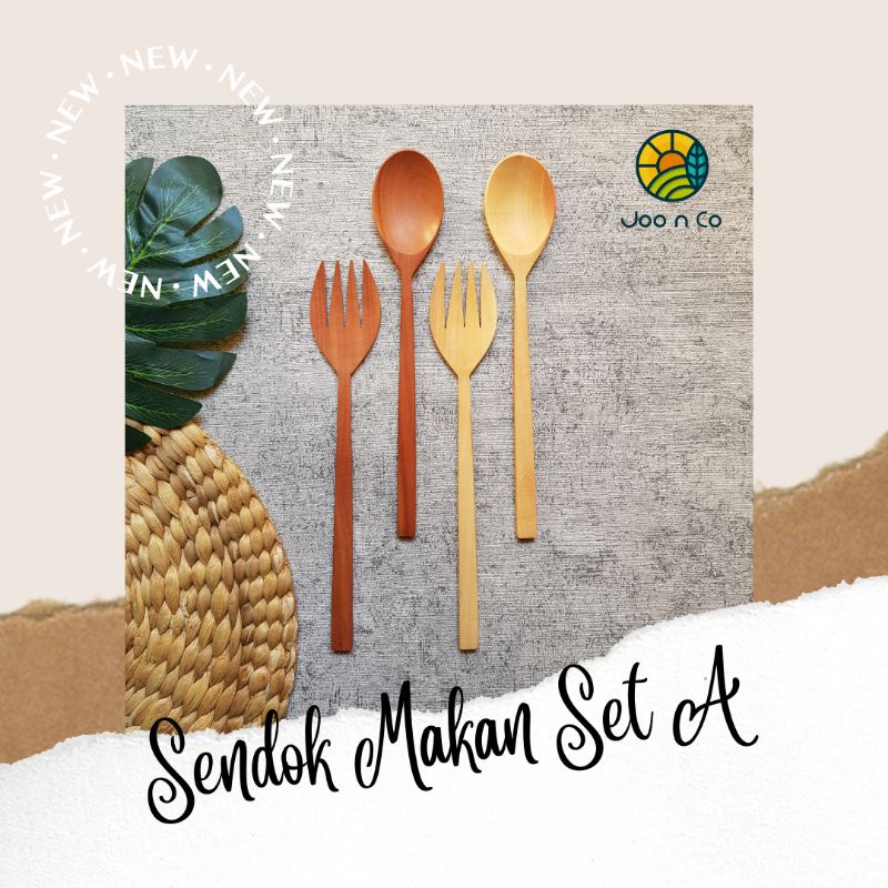 ☀️Joo.n.Co☀️ (PREMIUM) Sendok Makan Set A / Sendok Kayu Handmade