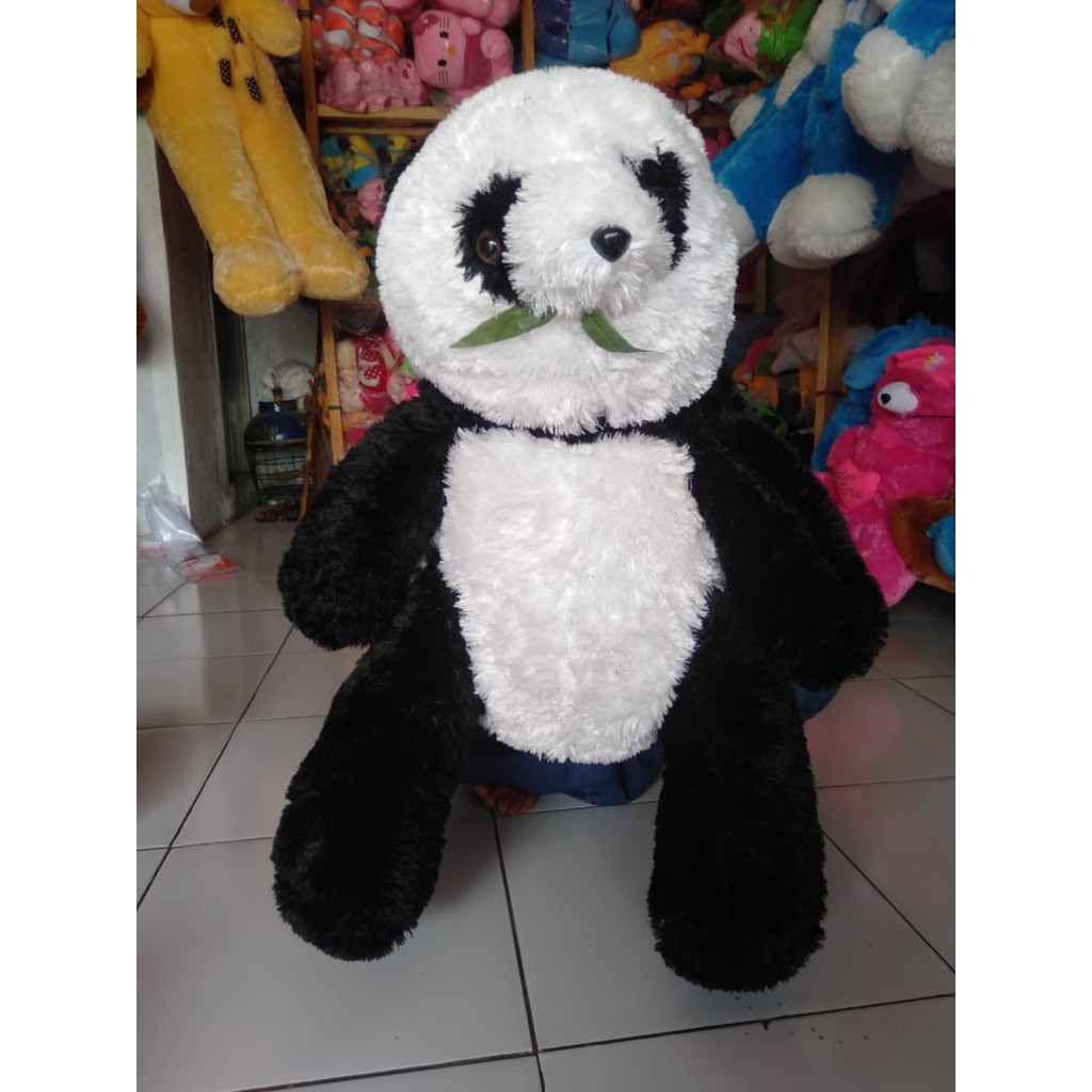 Boneka panda rumput jumbo duduk