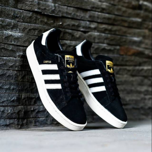 ADIDAS CAMPUS BLACK WHITE GOLD