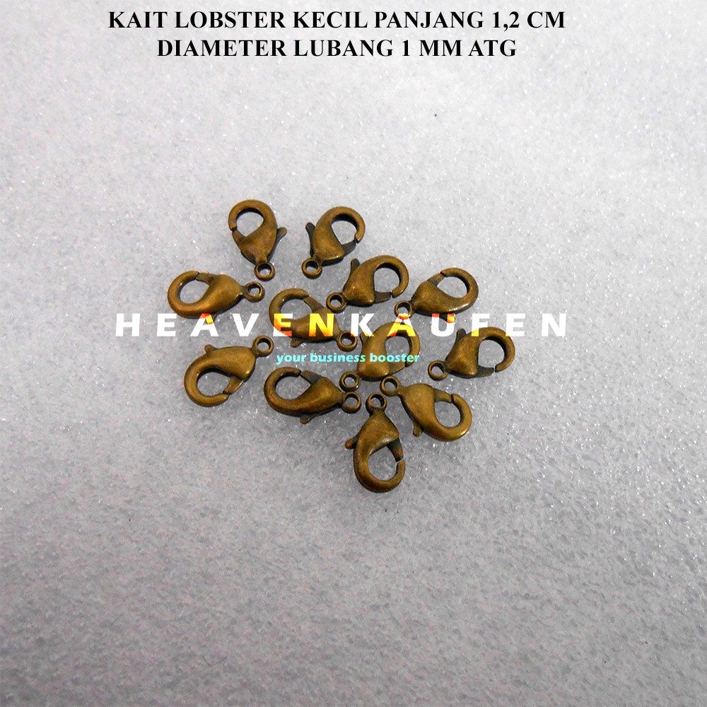 Kokot Udang / Kait Lobster Warna ATG Kecil Panjang 1,2 cm Diameter Lubang 1 mm Harga Per Lusin