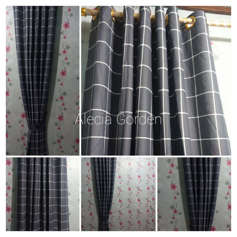 gorden jendela gorden minimalis gorden pintu motif kotak