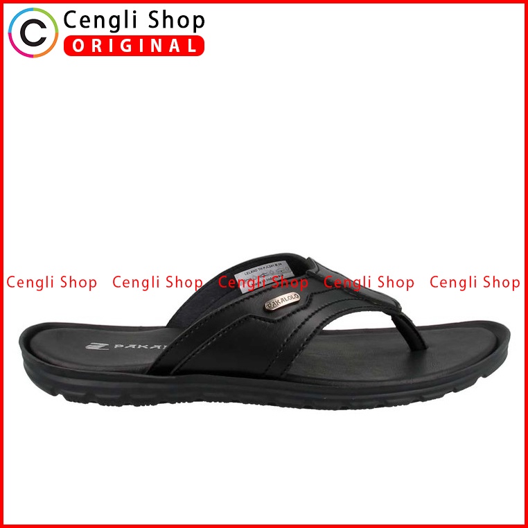 SANDAL JEPIT PAKALOLO PRIA ORIGINAL CASUAL KULIT ASLI HITAM PB21