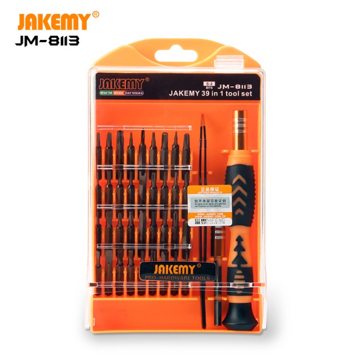 Jual Jakemy Obeng Set Jm 8113 39 In 1 Pinset T5 T6 Ts9 Ts8 Bintang 5 Y U Shopee Indonesia