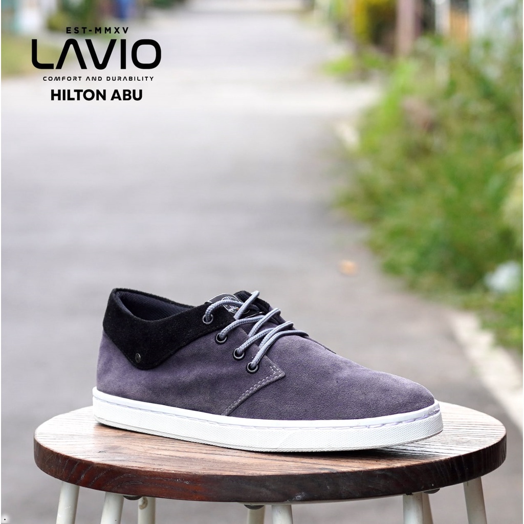 Sepatu Casual kantoran Pria Lavio Hilton Warna Hitam - Coklat - Nevy - Mocca-Grey