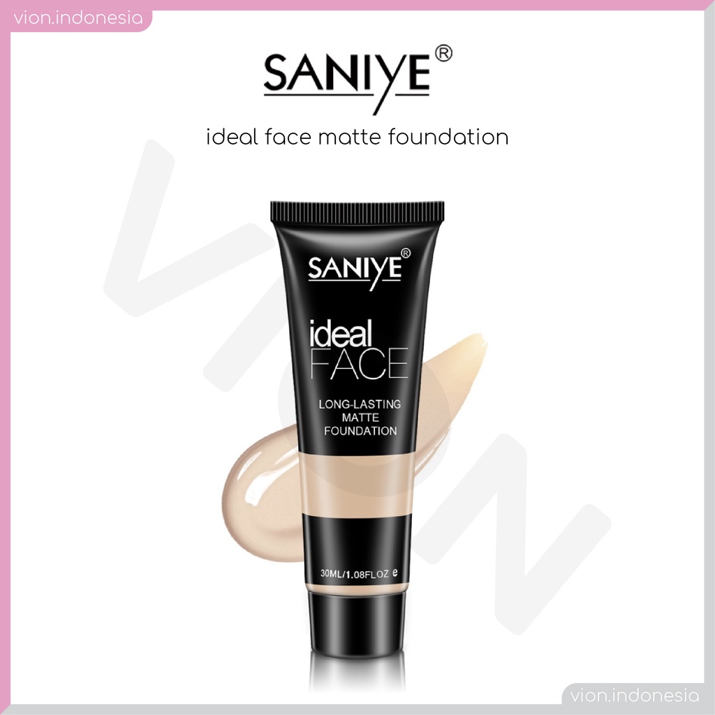 SANIYE Foundation Cair Matte Poreless Liquid Foundation Pelembab 3 Warna Full Coverage Minipink SA008