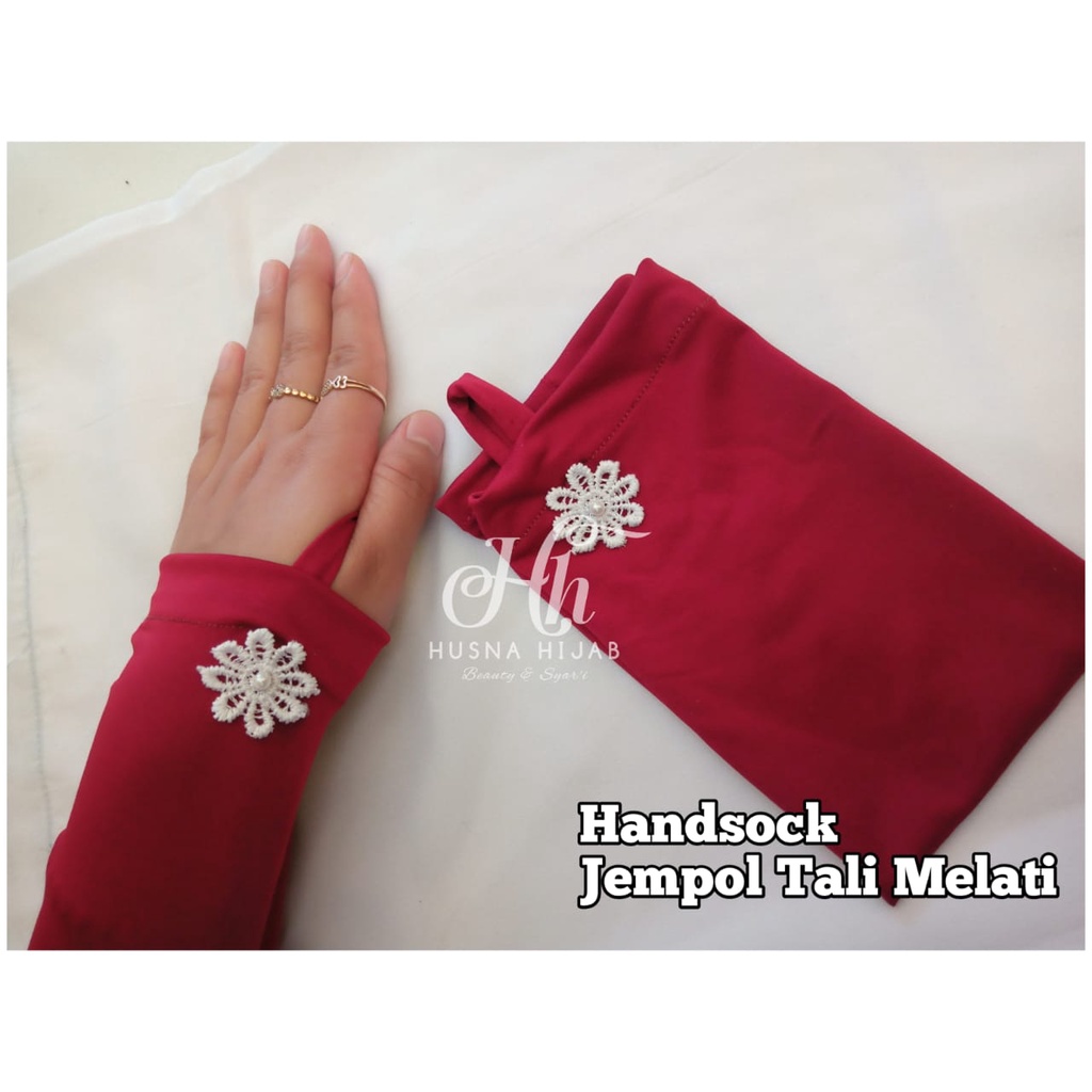 [HUSNA HIJAB] Handsock Jempol Tali Melati / Hensok Melati / Handsock Bunga