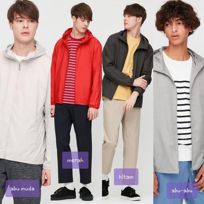 UNIQLO JAKET PARKA SAKU UV CUT PRIA JAKET COWOK RINGAN ANTI AIR & UV