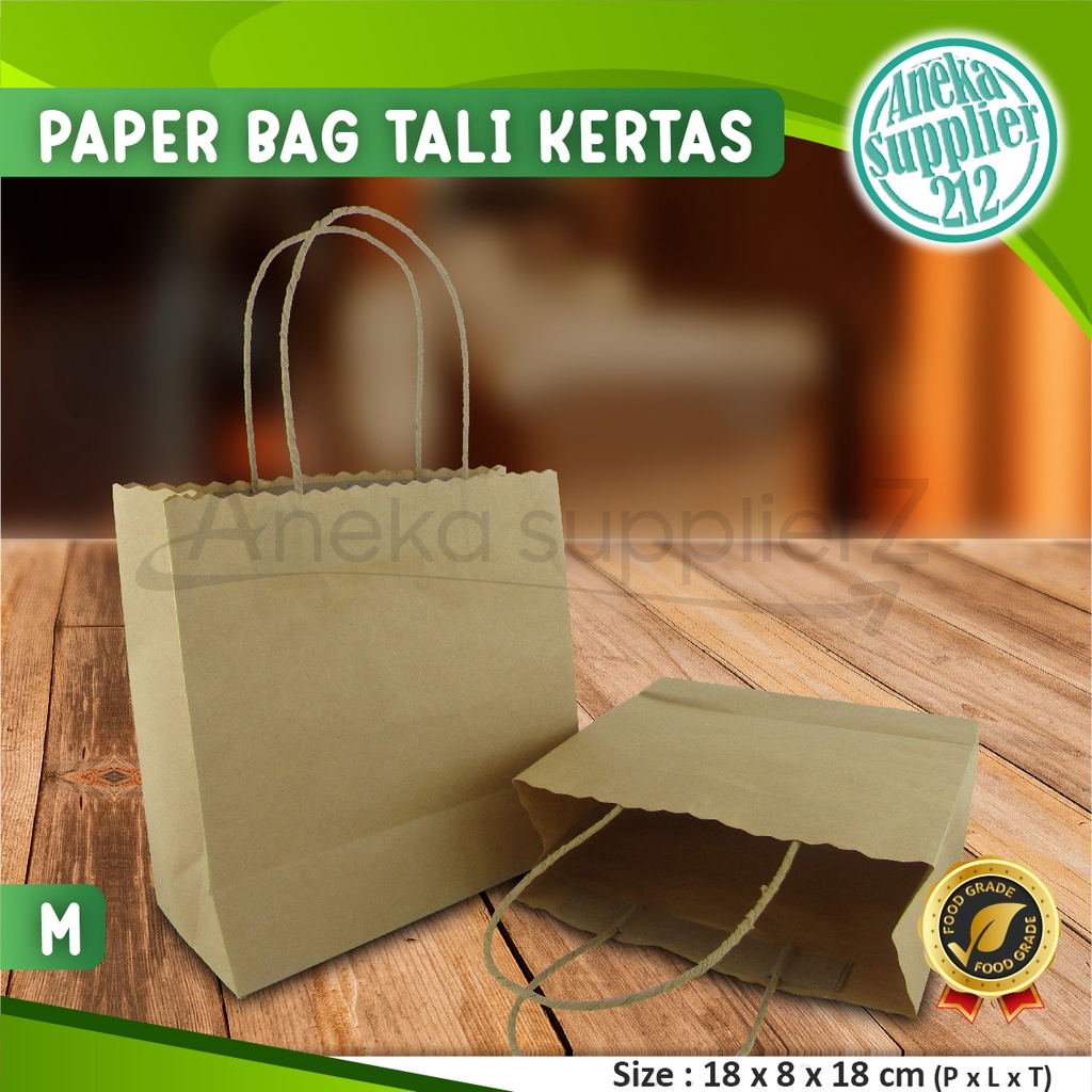 

Paper Bag Polos - Paper Bag COKLAT 18X8X18 cm - COKLAT -M ( 24 Pcs )