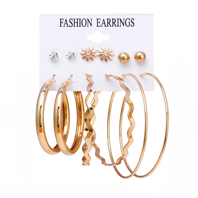 Set AntingWanita Anting Bohemian Geometric Hoop Women Earrings - Set Anting Hoop-Aks-91 #1