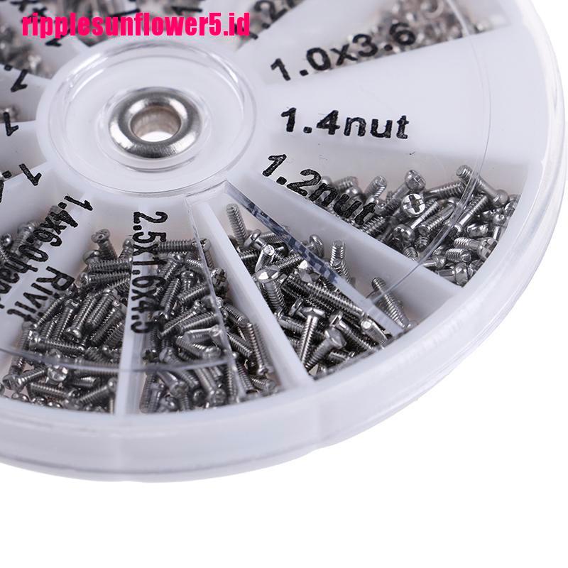 1000pcs / set Baut + Obeng Kecil Untuk Reparasi Kacamata / Jam Tangan