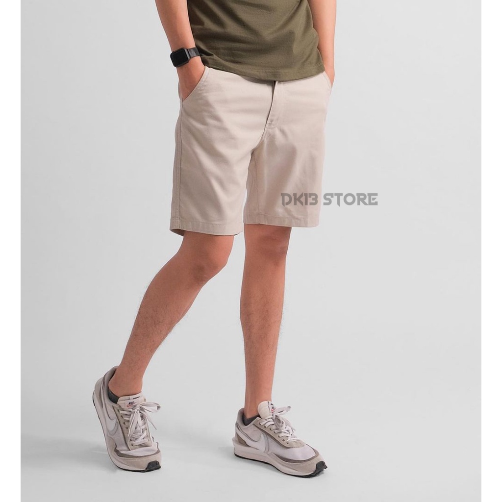 Celana Chino Pendek Pria Warna Cream Original Gefaliano Size 28-38