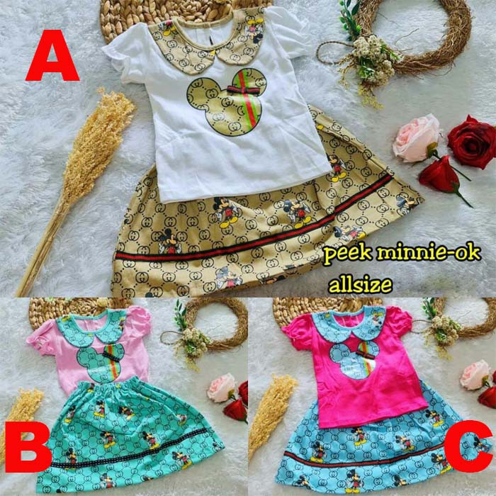 Baju Bayi Perempuan Setelan Pakaian Bayi Cewek Minnie