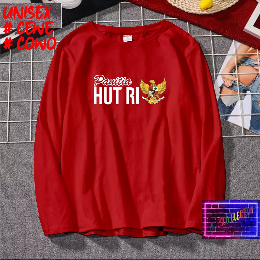 Kaos Panitia DTF 17 Agustus 1945 Lengan Panjang kaos agustusan 2023 KEMERDEKAAN INDONESIA Kaos Murah