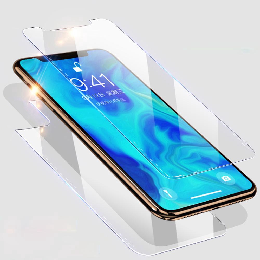 1 Set Tempered Glass Pelindung Layar Depan+Belakang dan Lensa Kamera iPhone 11 Pro Max XS XR X 7+