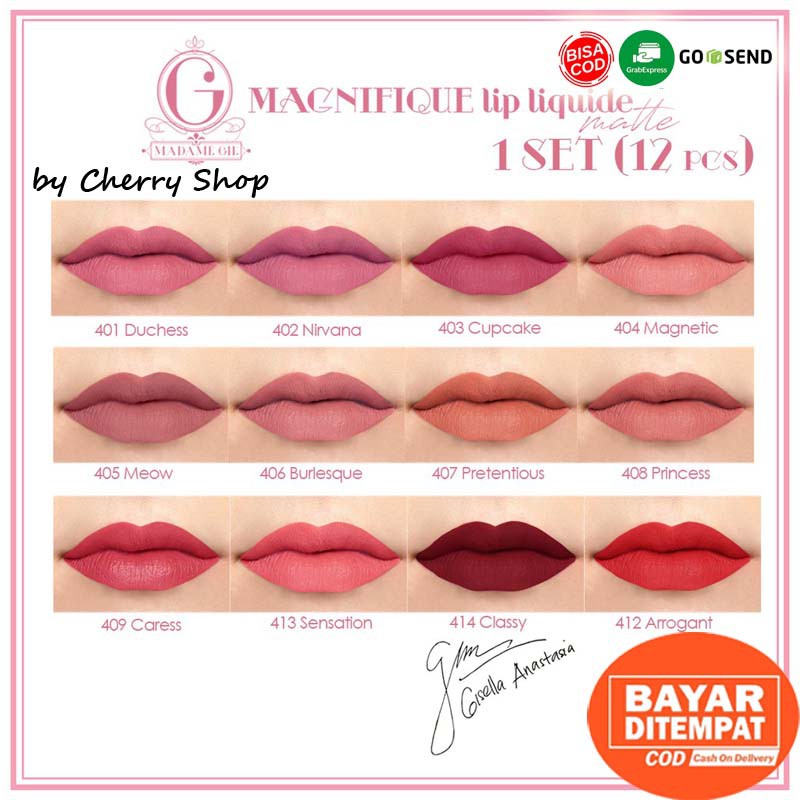 [BPOM] [ORI] MADAME GIE Lip Liquide Matte Lip Cream 4gr (lipcream) Lipstick Classic Seri Cherry Shop