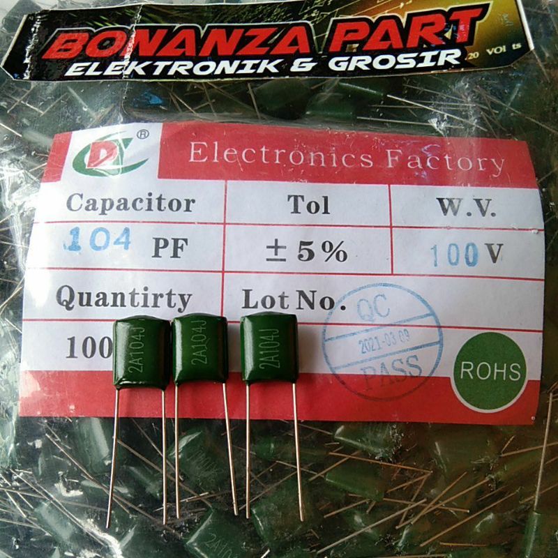 100pcs capasitor 100n 100v