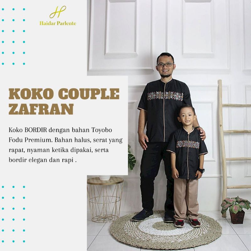 Koko Couple Ayah Anak/Koko Couple/Koko Dewasa/Koko Anak/Koko kembaran ayah anak/Koko Bordir
