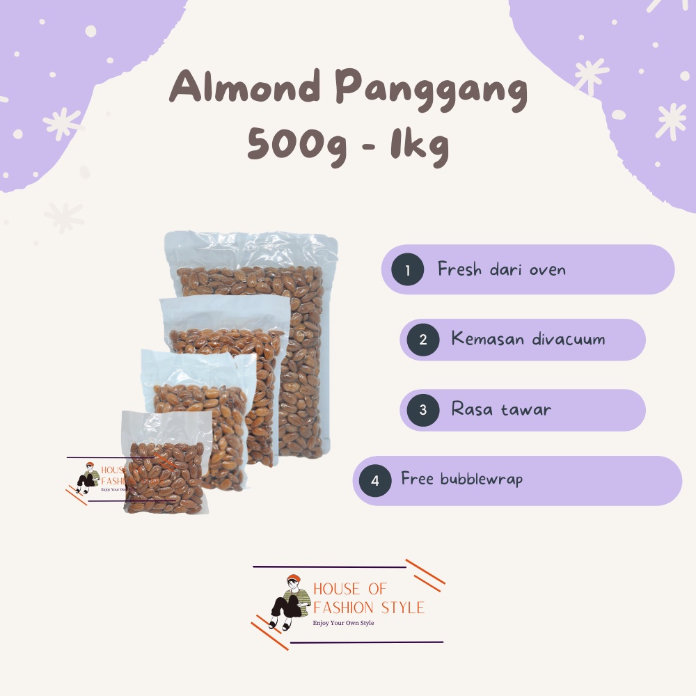 

Kacang Almond Panggang 500g - 1kg