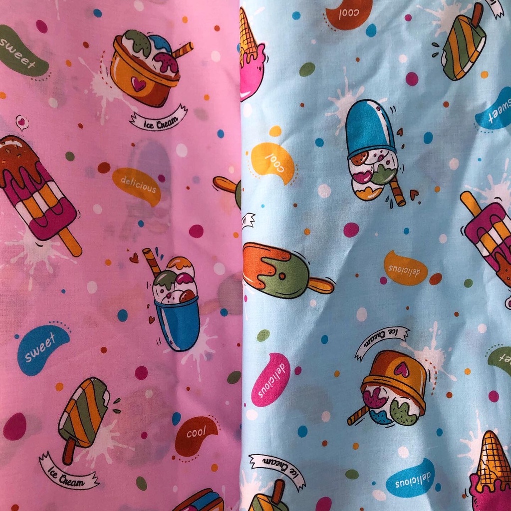 Kain Perca motif Blue IceCreams