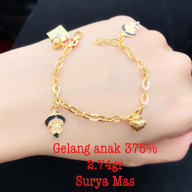 Gelang anak emas 375%