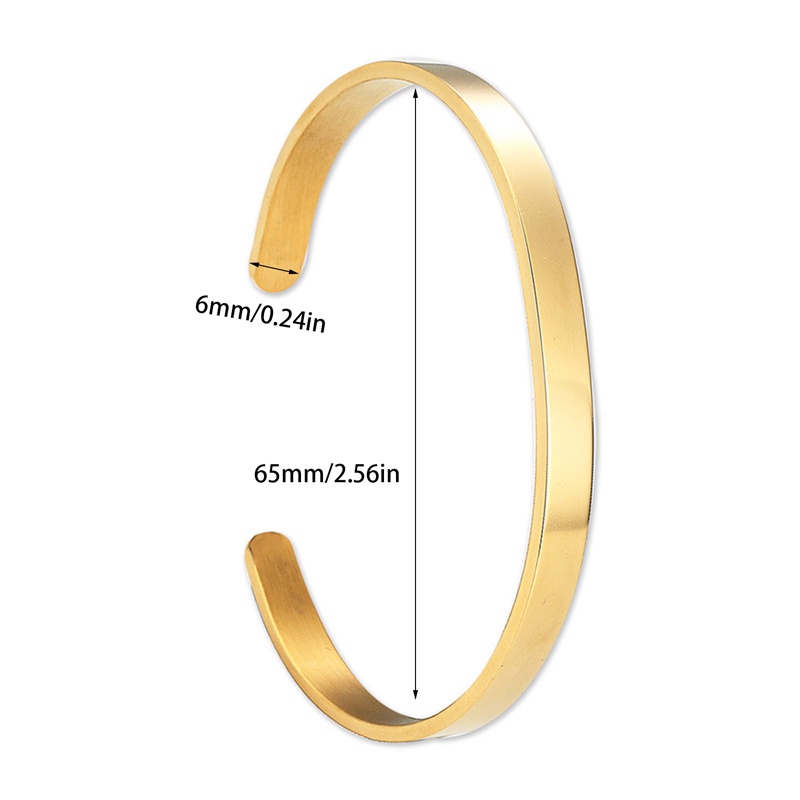 Gelang Model Terbuka Bahan Stainless Steel Ukuran 6mm Untuk Pria Dan Wanita