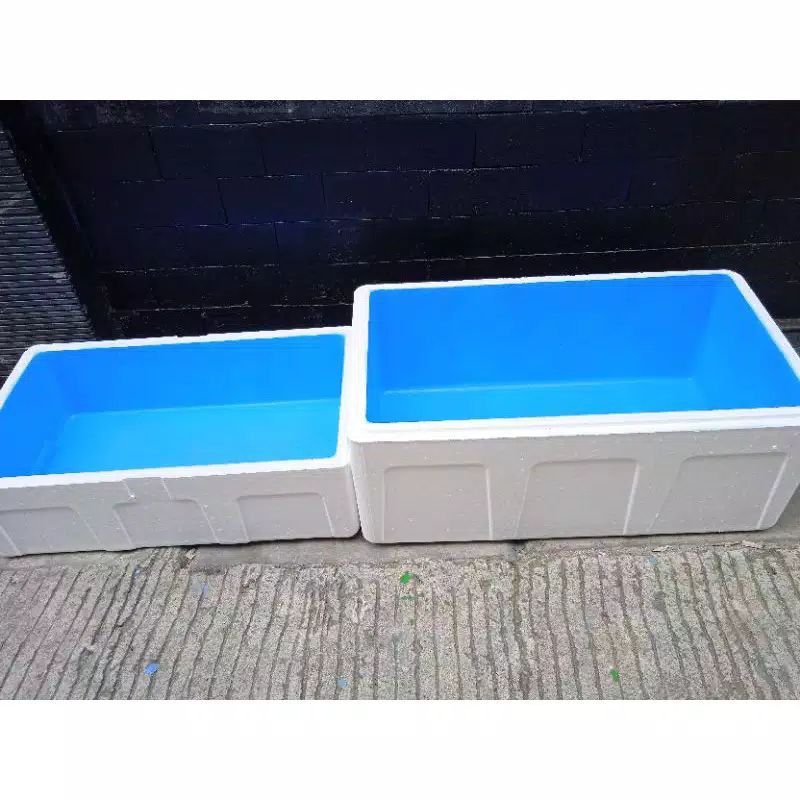 Box sterofoam lubukan/simpan ikan es/ pembesaran ternak ikan cupang&guppy/ ukuran 52x37x19