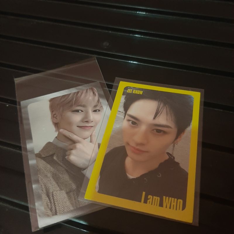 Yellow Border I Am Who IMW Lee Know Lino + Silver Border I.N Jeongin Stray Kids SKZ Photocard PC