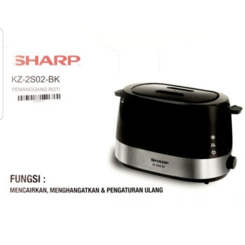 Sharp Pop Up Toaster -  KZ2S02BK Penggangan Roti