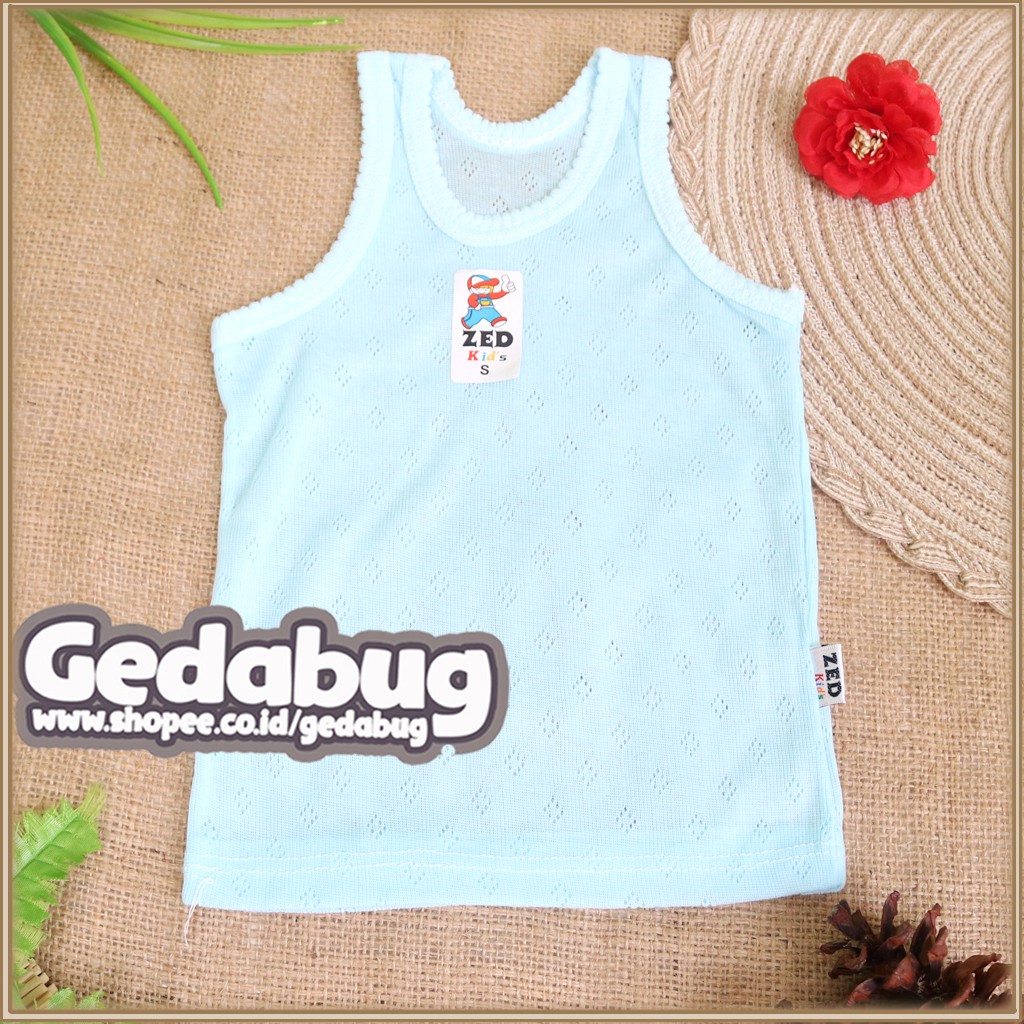 3 Pcs - Singlet kaos dalem Anak ZED Kids | Singlet anak Berpori Warna Kaos Dalam Bayi Unisex | Gedabug