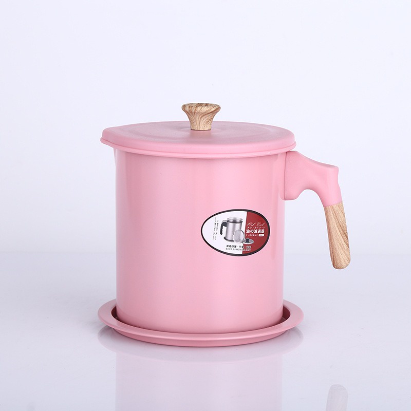 Tempat Saringan Minyak Goreng Oil Can Filter Pot stainless steel warna warni oilpot saringan kawat