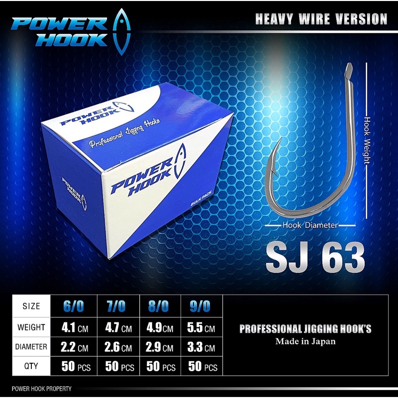 Slow jigging power hook SJ63 flat mirip suteki 1 box isi 50pcs