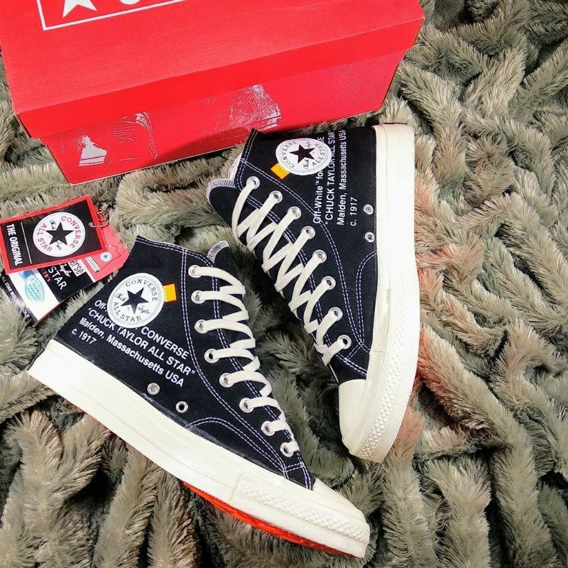 sepatu converse 70s High Black X Off-White Original/Converse Terlaris/sepatu pria wanita