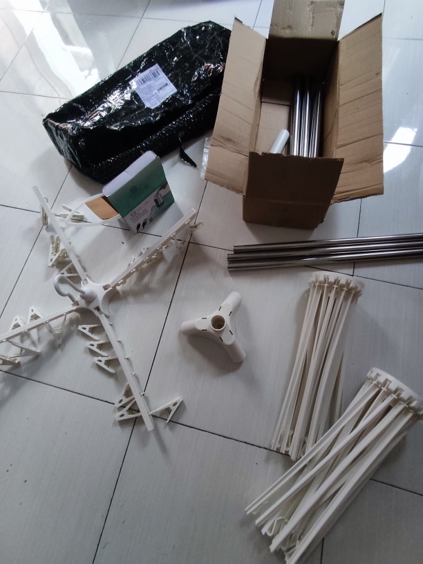 Ygs  Foldable Clothes Drying Airer Rak Jemuran Lipat /jemuran Menara Random