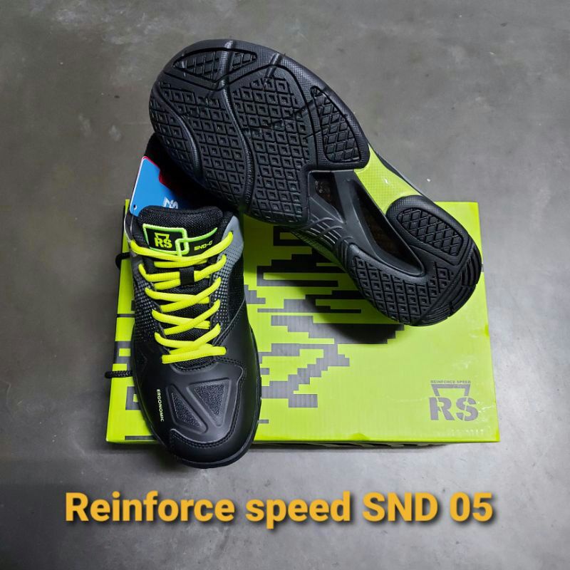 SEPATU BADMINTON REINFORCE SPEED RS SND 05 BLACK ORIGINAL