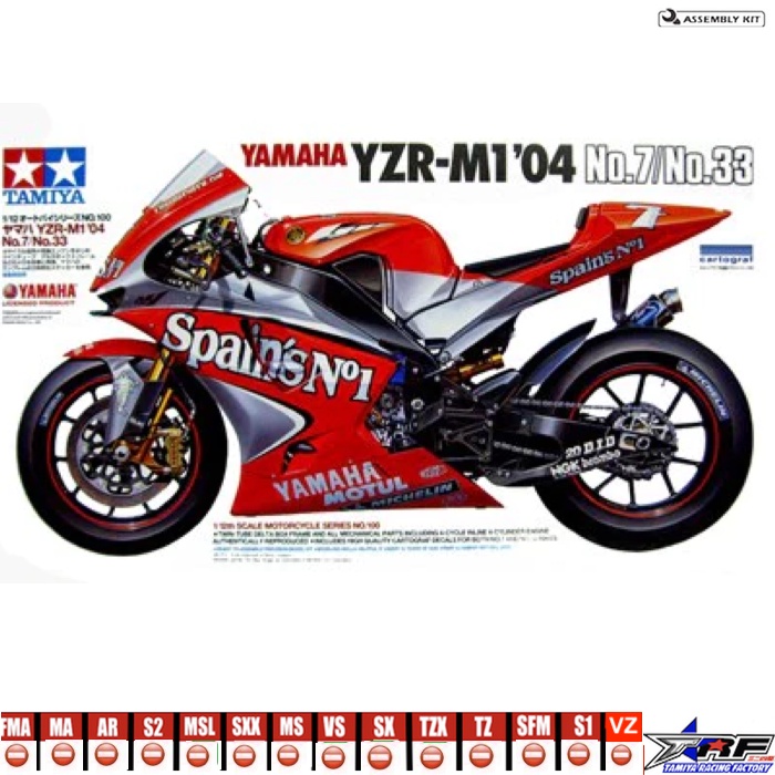 TAMIYA 14100 YAMAHA YZR-M1`04 No7/No.33