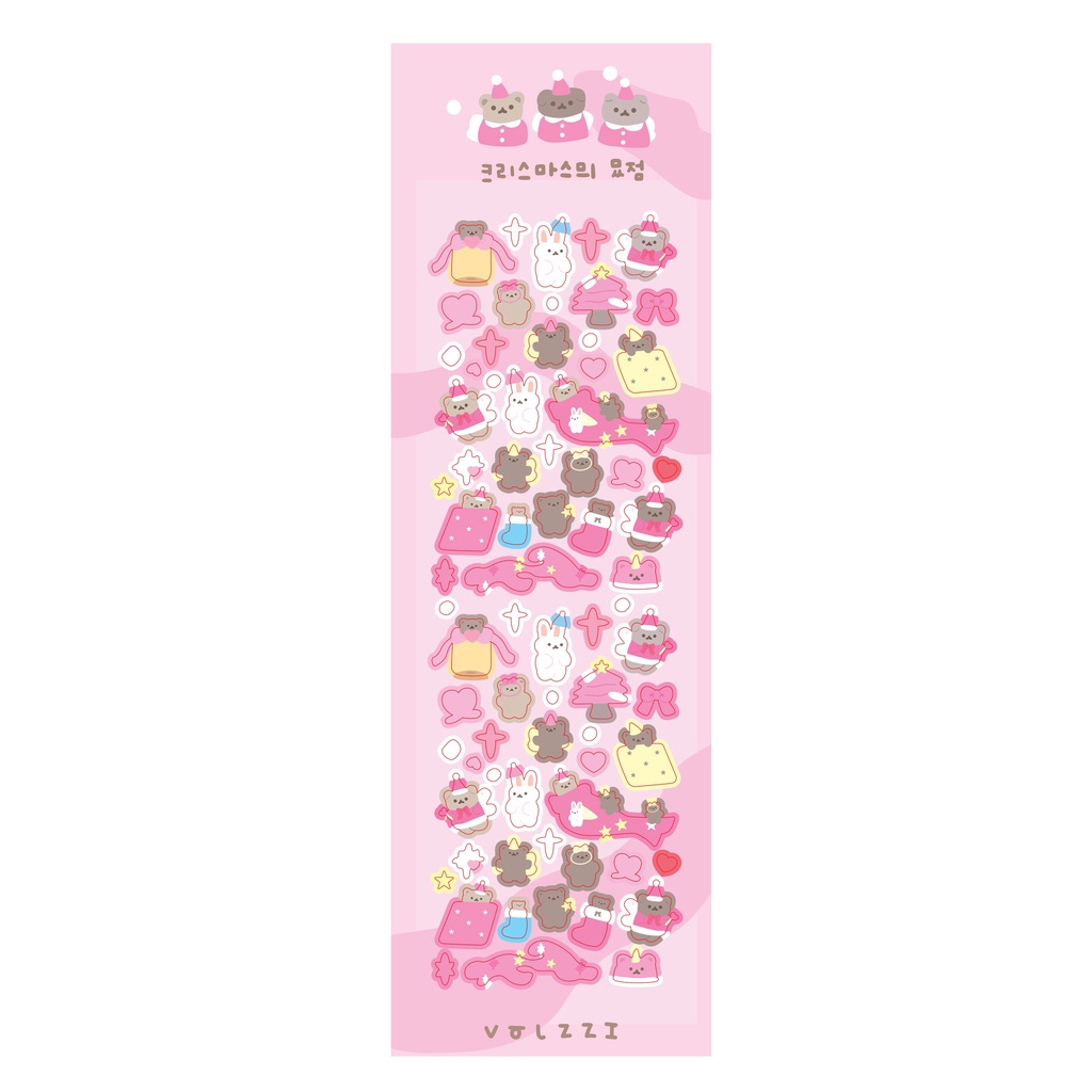 Galicici Stiker Motif Beruang + Hati Warna Silver Untuk Dekorasi DIY