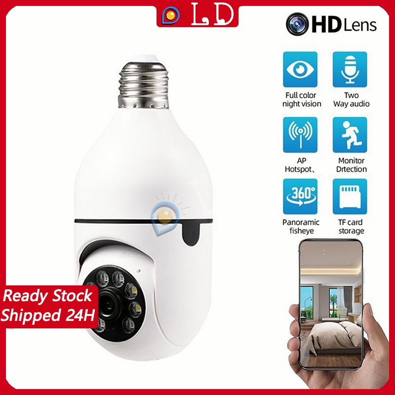 CCTV Lampu 4MP Kamera CCTV Wifi Lampu CCTV 360 Derajat CCTV Murah Lampu Bohlam IP Camera CCTV Wireless Panoramic (Free E27 Interface)