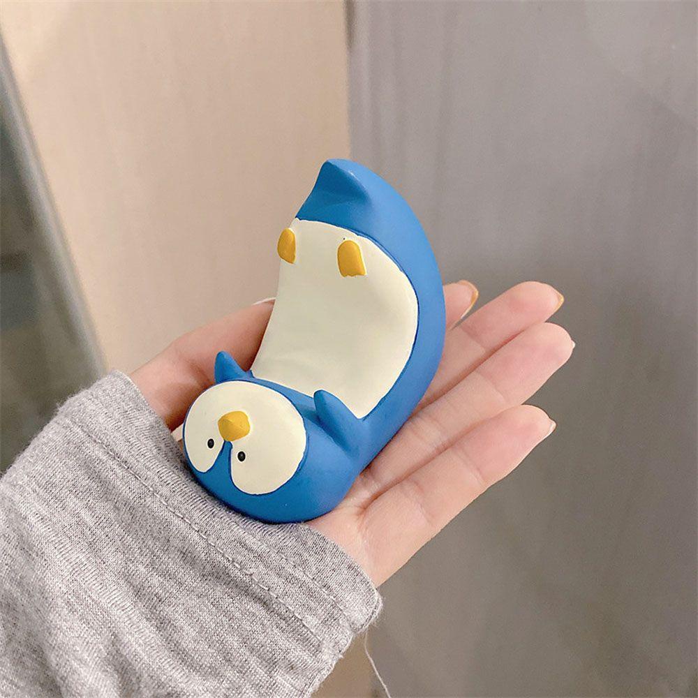 Agustina Penguin Phone Holder Portable Untuk Ponsel Pintar Kartun Hewan Desktop Penguin Support Aksesoris Dolphin Lazy Holder