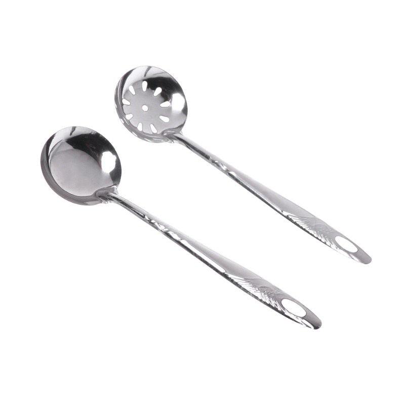 2pcs Sendok Sup Bahan Stainless Steel Ukuran Besar Untuk Alat Dapur