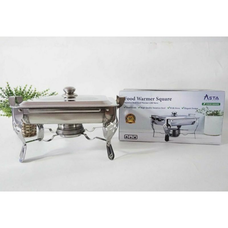 Warmer Square Pan Stainless / Pemanas Makanan / Panci Prasmanan Catering Pesta - Asta